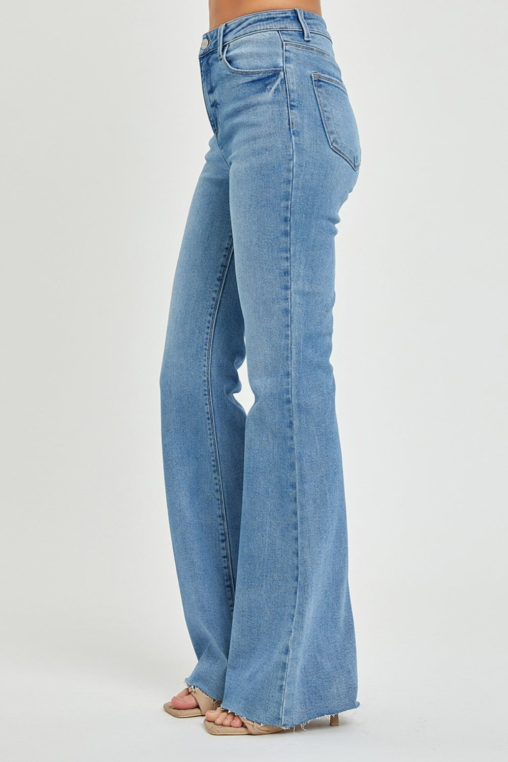 Charlie High Rise Raw Cut Hem Bootcut RISEN Jeans