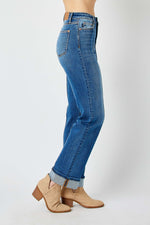 Ariel High Waist Front Seam Detail Straight Judy Blue Jeans