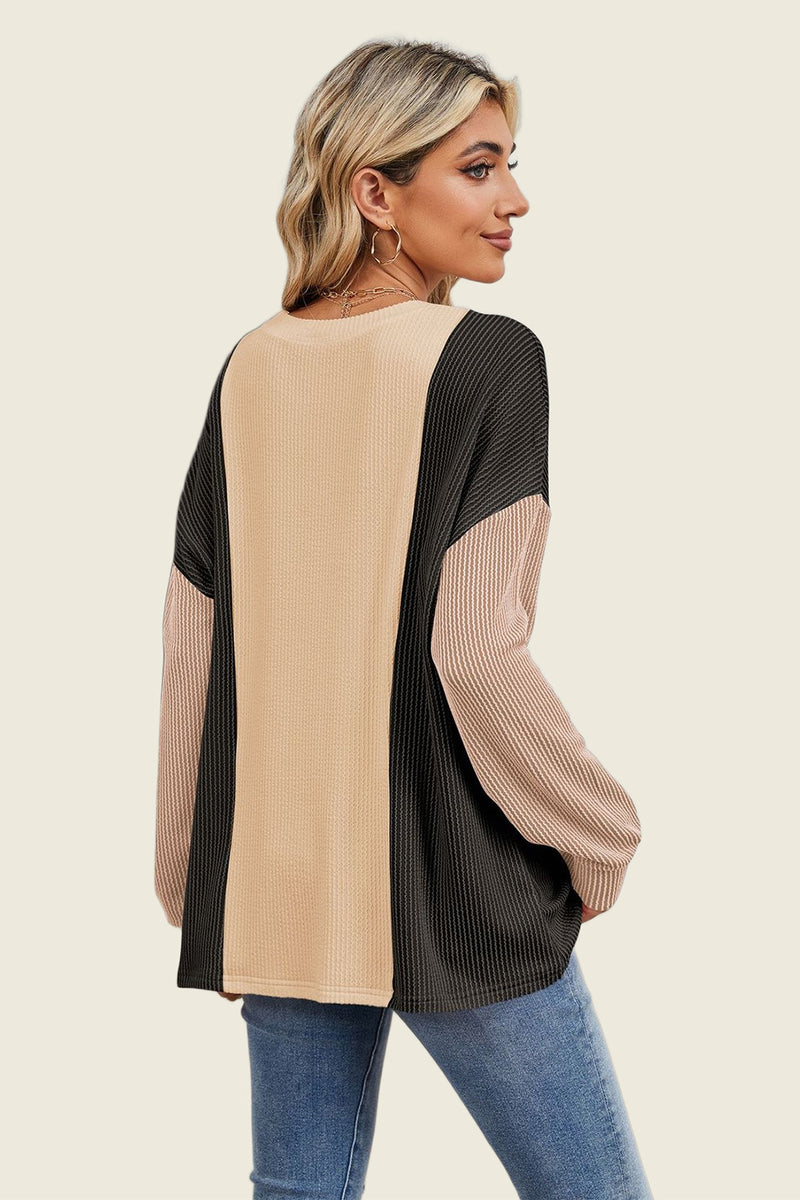 Rae Contrast Long Sleeve Top