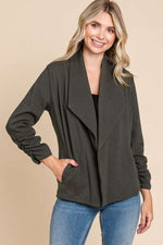 Haley Ruched Open Front Jacket