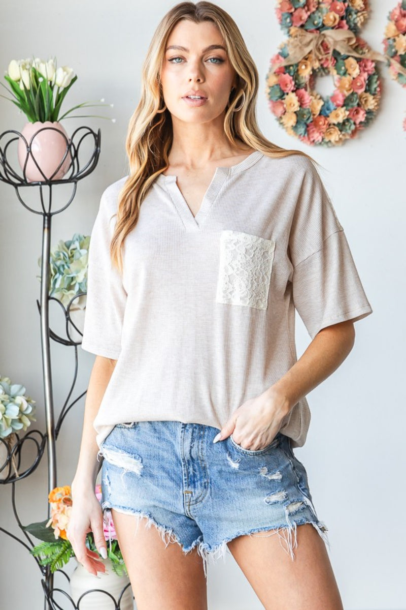 Marissa Lace Drop Shoulder Top