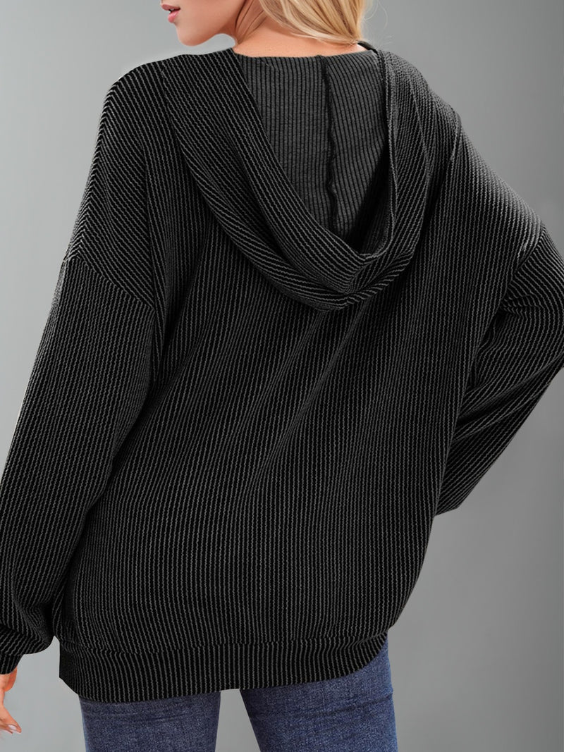 Kaia Textured Kangaroo Pocket Hoodie
