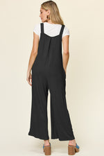 Tifanee Texture Sleeveless Wide Leg Overall