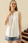 Cassie Notched Sleeveless Top