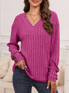 Haven Ribbed V-Neck Long Sleeve