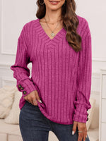 Haven Ribbed V-Neck Long Sleeve