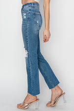 Charity RISEN High Rise Distressed Ankle Jeans