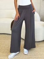 Journey Smocked Wide Waistband Wide Leg Pants