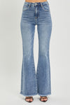 Becca High Waist Raw Hem Flare Jeans by RISEN