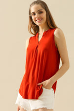 Cassie Notched Sleeveless Top