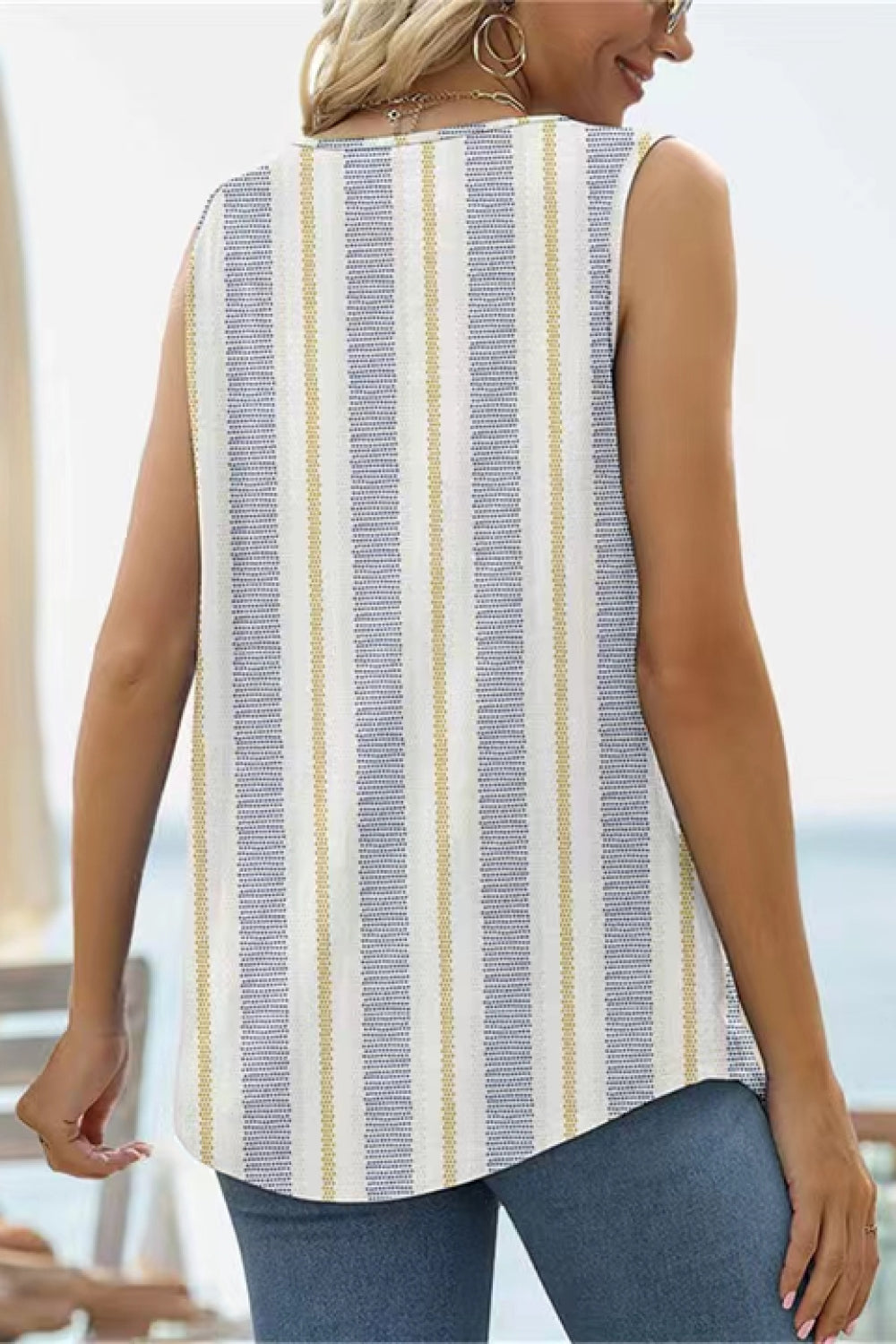 Willow Printed Curved Hem Tank