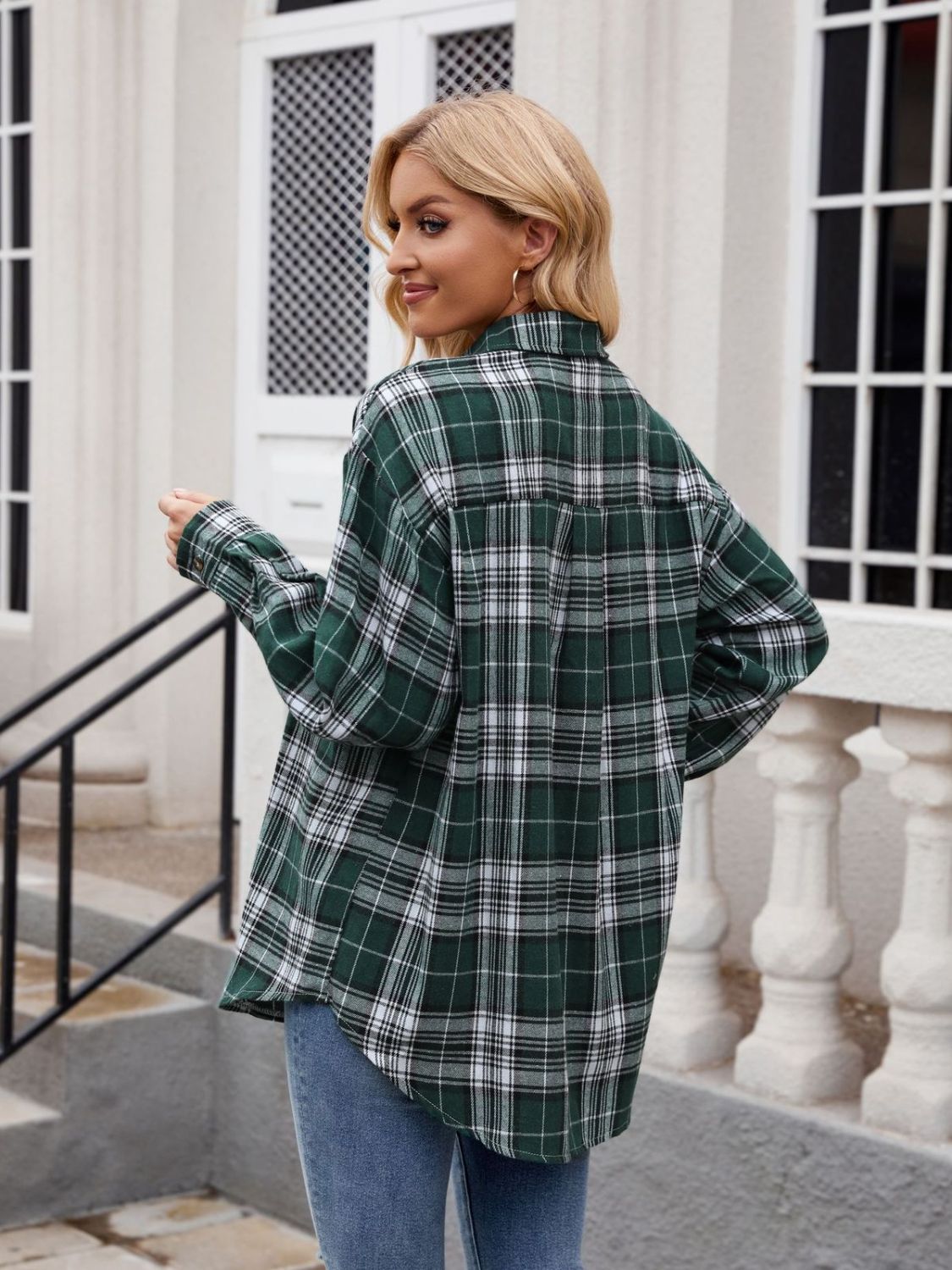 Gemma Pocketed Plaid Long Sleeve Shirt