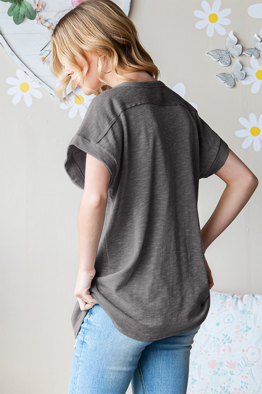 Charcoal Round Neck T-Shirt