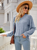Addison Heathered V-Neck Long Sleeve
