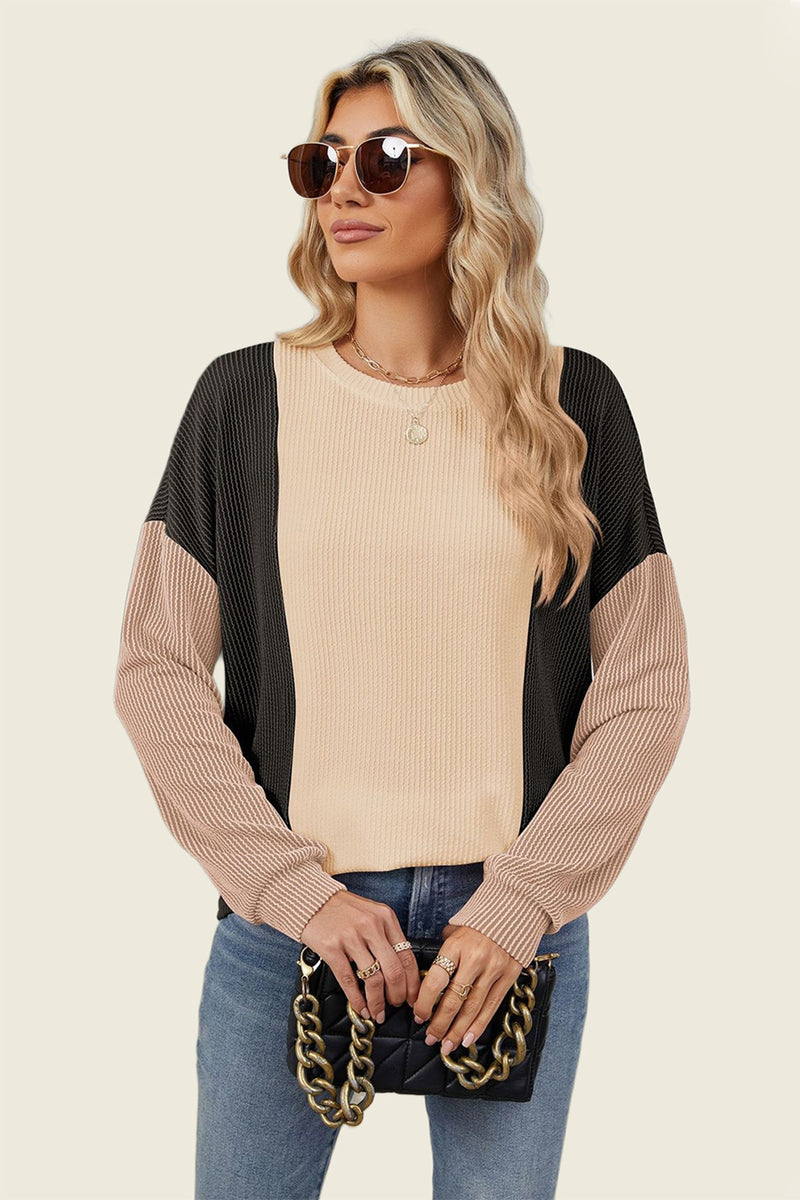Rae Contrast Long Sleeve Top