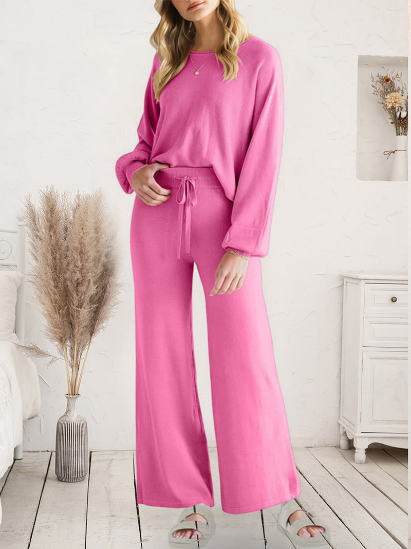 Maddie Long Sleeve Lounge Top and Drawstring Pants Set