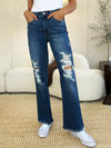 Denae Mid Rise Distressed Raw Hem Judy Blue Jeans