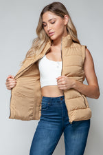 Sady Zip Up Turtleneck Vest with Pockets