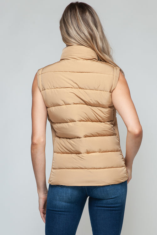 Sady Zip Up Turtleneck Vest with Pockets