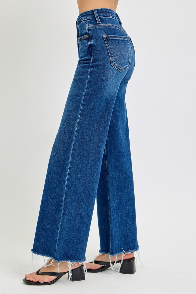 Kayla Tummy Control High Rise Wide Leg Jeans by RISEN