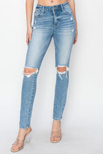 Margot RISEN High Rise Knee Distressed Skinny Jeans