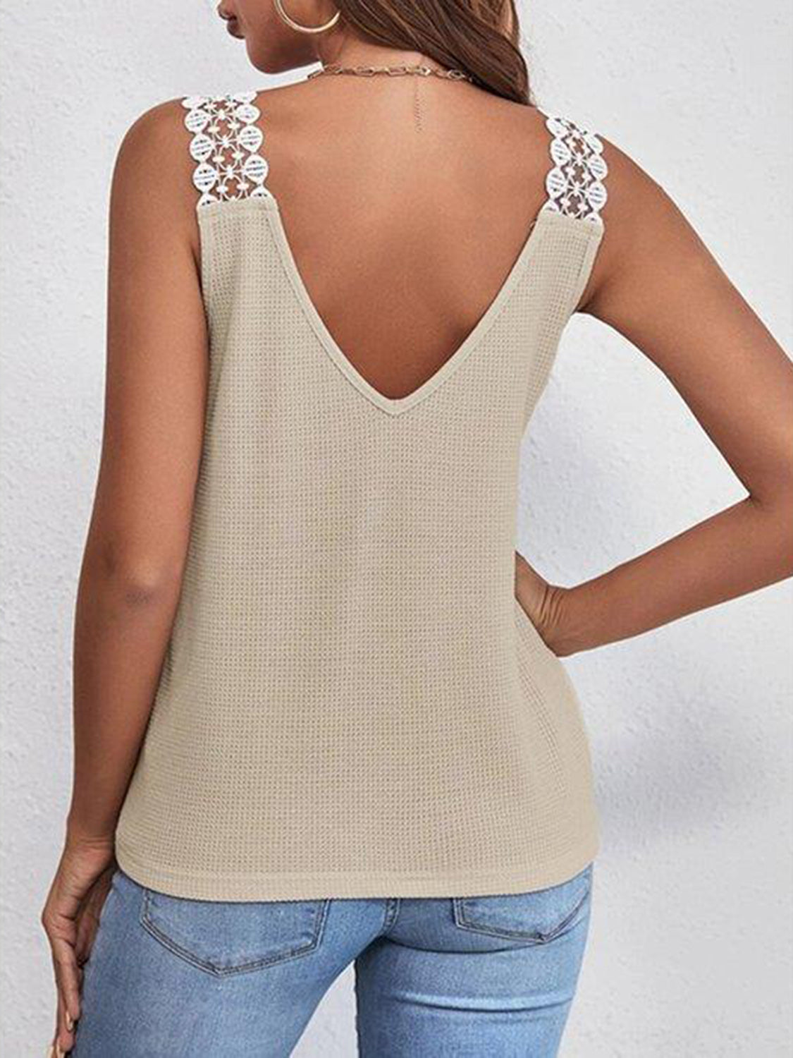 Sloane Lace Detail V-Neck Tank