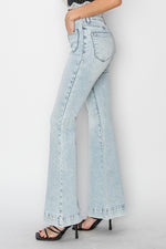 Mariah RISEN High Rise Front Patch Pocket Flare Jeans