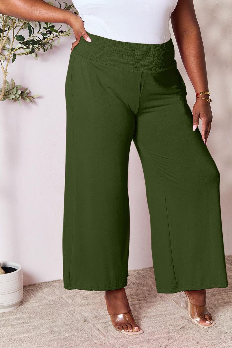 Journey Smocked Wide Waistband Wide Leg Pants