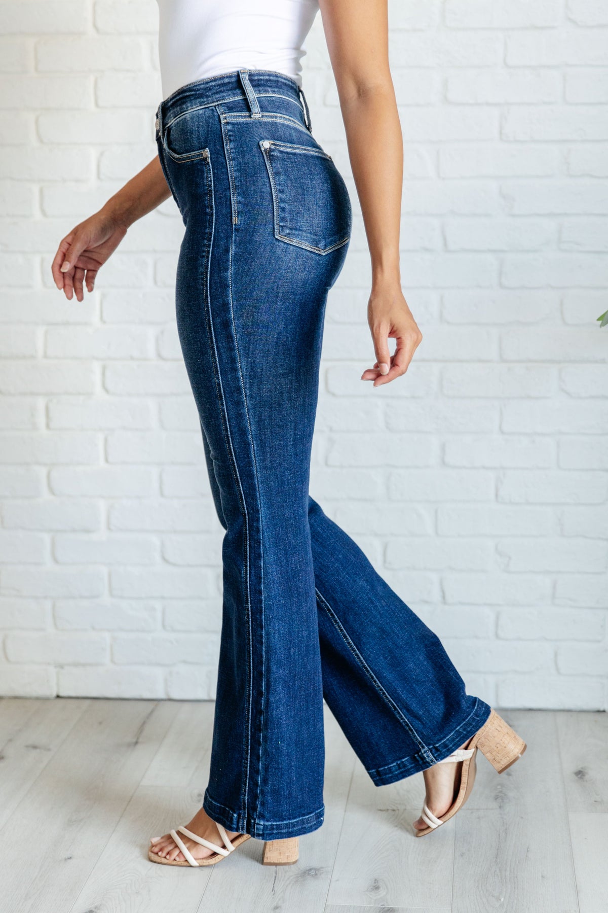 Mavis High Rise Side Seam Detail Flare Judy Blue Jeans