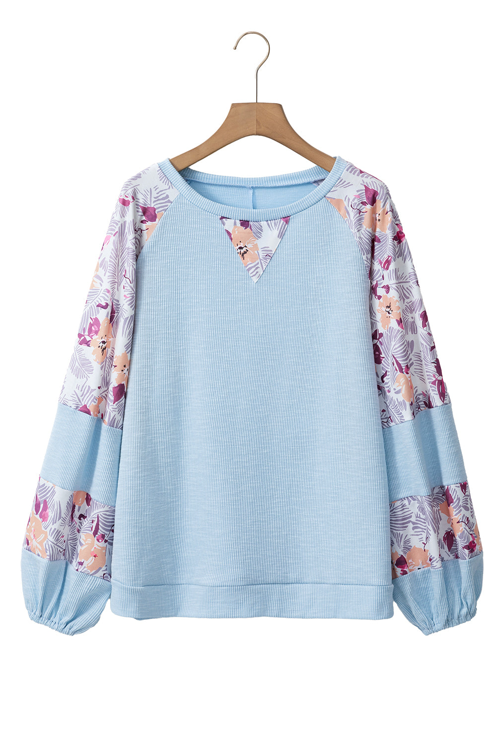 Ava Floral Patchwork Balloon Sleeve Top