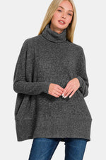 Kya Brushed Melange Hacci Turtleneck Sweater