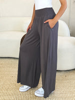 Journey Smocked Wide Waistband Wide Leg Pants