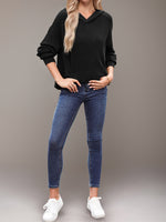 Kaia Textured Kangaroo Pocket Hoodie