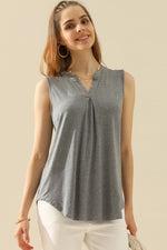 Cassie Notched Sleeveless Top