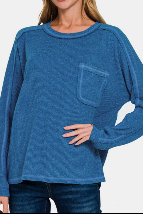 Cameron Ribbed Hacci Knit Top