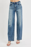 McKayla RISEN Distressed Wide Leg Jeans