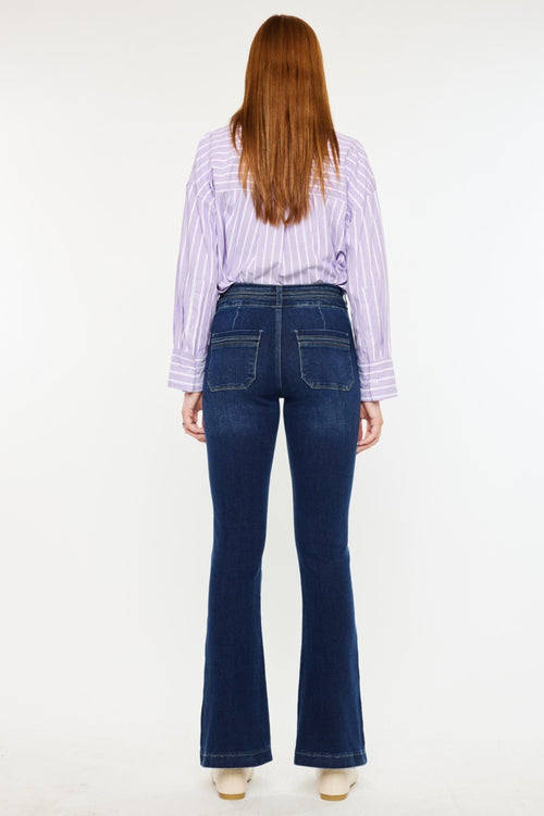 Khloe Kancan High Rise Double Waistband Flare Jeans