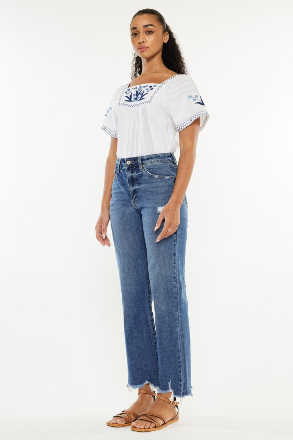 Marissa Kancan High Rise Slim Wide Leg Jeans