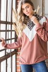 Marilyn Leopard Quarter Zip Mock Neck Sweatshirt