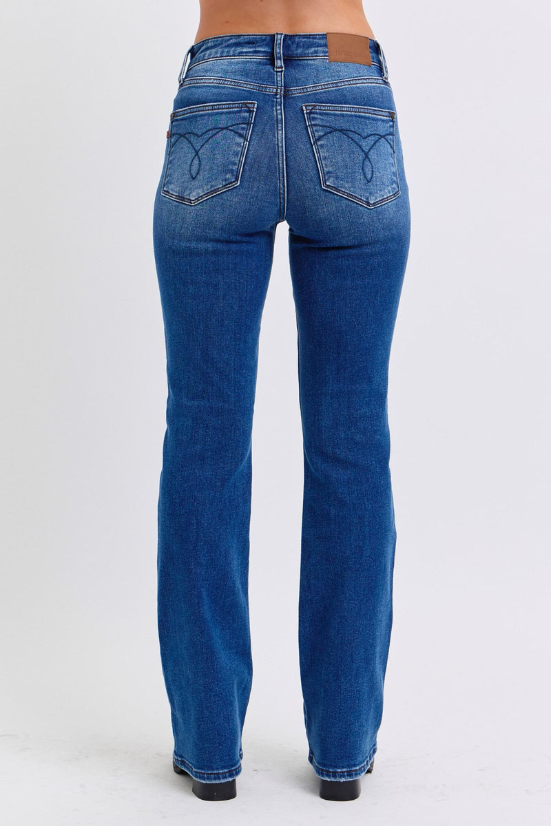 Melanie Mid-Rise Bootcut Judy Blue Jeans with Thermal Lining