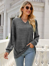 Addison Heathered V-Neck Long Sleeve