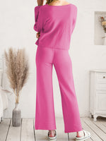 Maddie Long Sleeve Lounge Top and Drawstring Pants Set