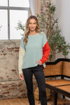 Stephanie Color Block Drop Shoulder Sweater