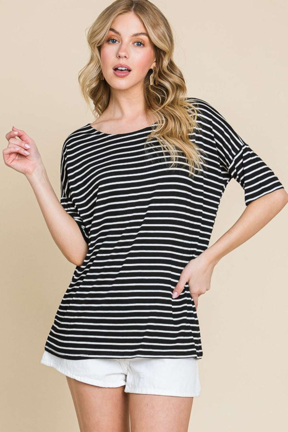 Reese Striped Round Neck T-Shirt