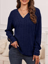 Haven Ribbed V-Neck Long Sleeve
