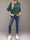 Kaia Textured Kangaroo Pocket Hoodie