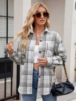 Larissa Pocketed Plaid Long Sleeve Shirt