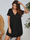 Marcella V-Neck Short Sleeve Lounge Dress