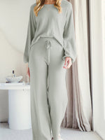 Maddie Long Sleeve Lounge Top and Drawstring Pants Set