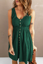 Penelope Sleeveless Button Down Mini Dress